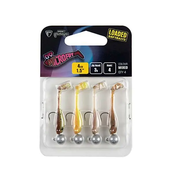 Aanbieding Fox Rage Micro Fry Loaded UV Mixed Colour Pack 4cm 3gr