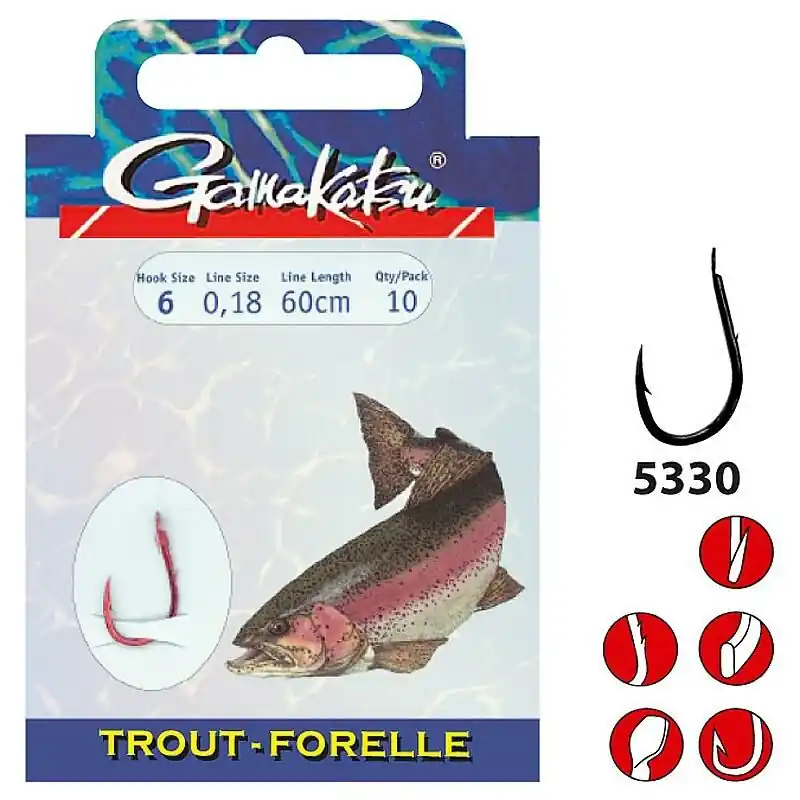 Alleen Vandaag Gamakatsu LS-5330R Forel Onderlijn 60cm Size 12/0.16mm