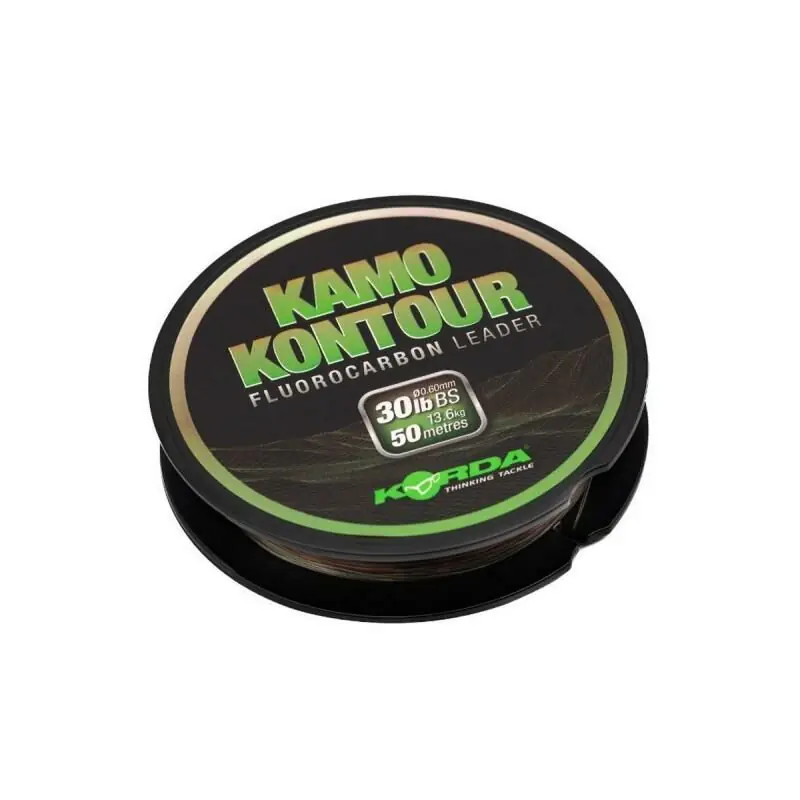 Speciale Aanbieding Korda Kontour Camo 50m Fluorocarbon Leader 30lb - 0.60mm