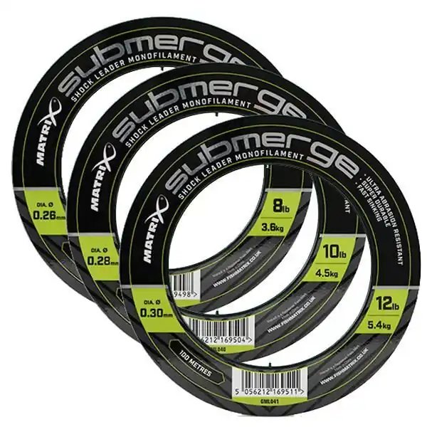 Matrix Submerge Shockleader Mono 100m 0.26mm - 8lb / 3.6kg Gratis Retour