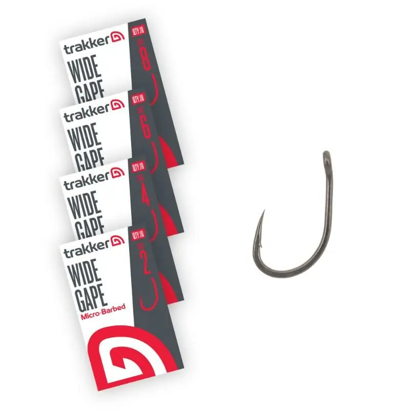 Premium Trakker Wide Gape Hooks Barbed Size 8