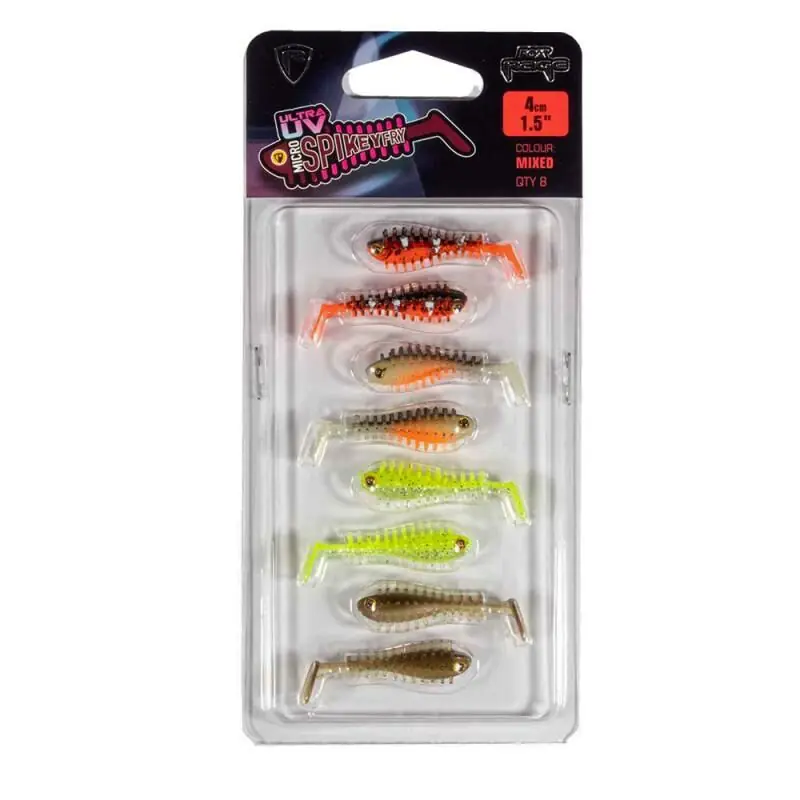 Fox Rage Micro Spikey UV Mixed Colour Pack 4cm Laatste Versie