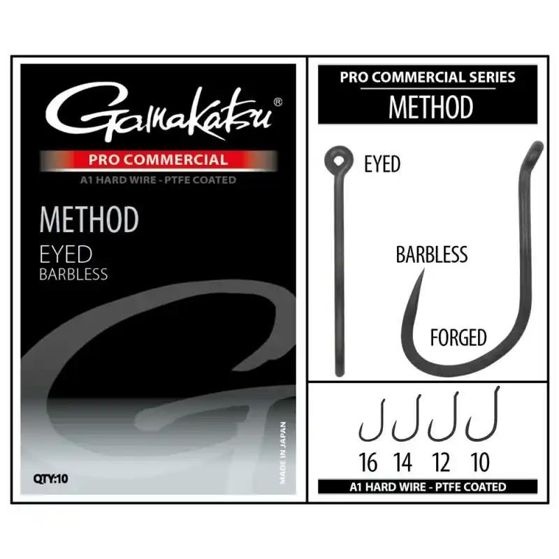 Gamakatsu PRO-C Method Eyed A1 PTFE Barbless Size 16 Korting