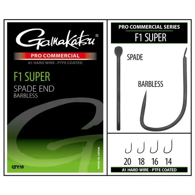 Shop Nu Gamakatsu PRO-C F1 Super Spade A1 PTFE Barbless Size 20