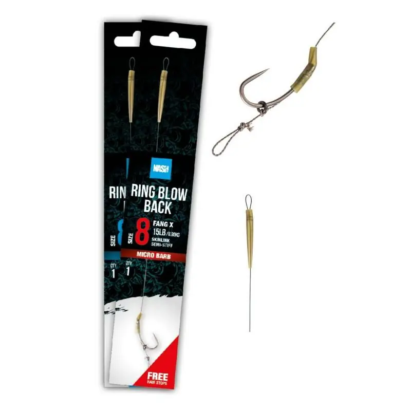 Koop Online Nash Ring Blow Back Rigs Size 8 (15lb)