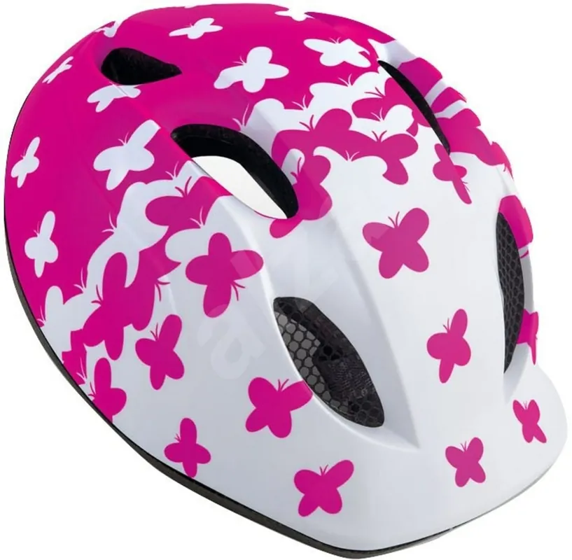 Kinderkleding helm MET Super goed Buddy vlinders / roze / wit mat M/L(52-57) Uitverkoop