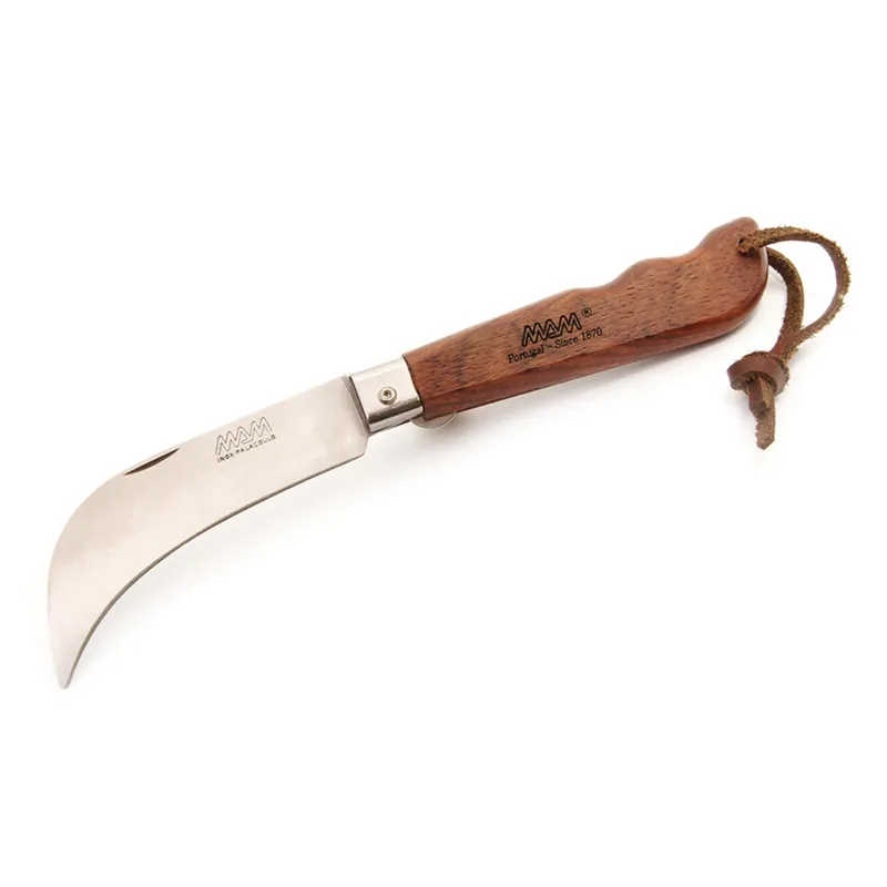 Sluitend paddestoel mes met verzekering en lus MAM 2071 9,0 cm bubinga Populair