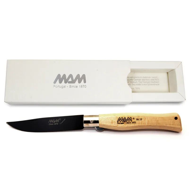 Sluitend mes met verzekering MAM Douro 5004 Black Titanium 7,5 cm beuken Koop Vandaag