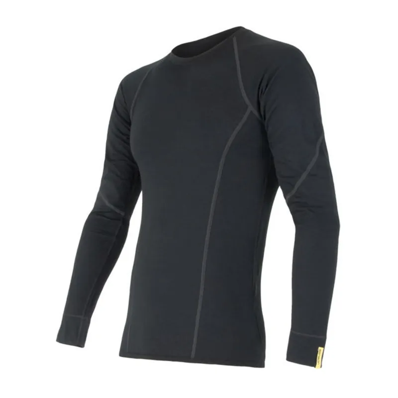 Nieuw Mannen t-shirt SENSOR Merino Actief dl. mouw zwart S