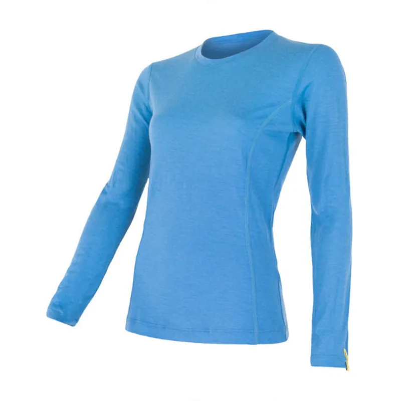 Direct Verzonden Dames t-shirt SENSOR Merino Actief dl. mouw blauw S