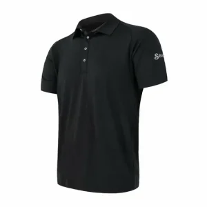 Merkproduct Mannen t-shirt SENSOR Merino Actief Polo kr.rukáv zwart S