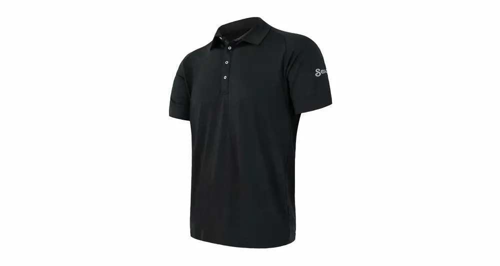 Merkproduct Mannen t-shirt SENSOR Merino Actief Polo kr.rukáv zwart S