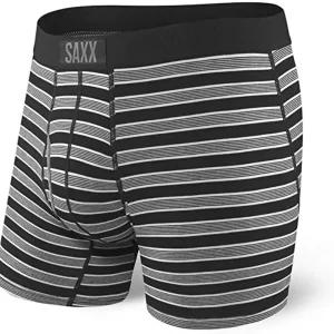 Nu Kopen Mannen boxershorts SAXX Ultra Bokser Kort Vlieg zwart bemanning streep S