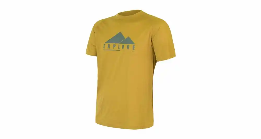 Flitsaanbieding Mannen t-shirt Sensor Merino Lucht PT Ontdekken mosterd- S