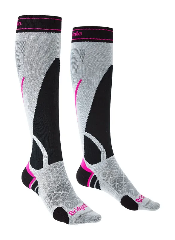 Dames kniekousen Bridgedale Ski lichtgewicht silver/black/852 S (3-4,5 UK) Koopje