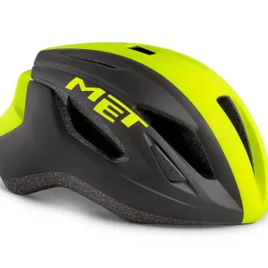 Premium Wielersport helm MET Strale zwart / reflex geel mat M (56-58 cm)