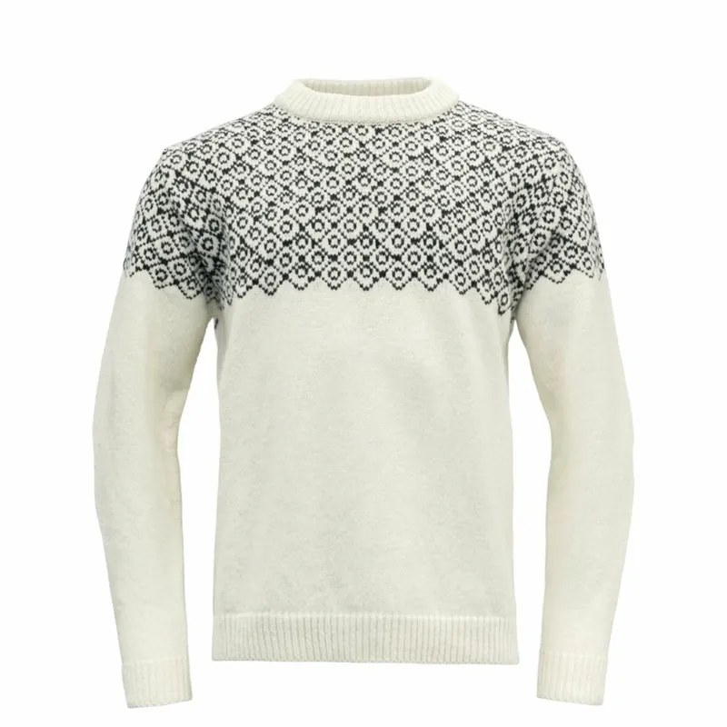 Unisex trui Devold Bjornoya Wollen Trui Offwhite/Inkt XS Tijdelijk Beschikbaar