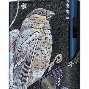 Portemonnee Tru Virtu Click & Slide Special Edition leer Bird & Clover zwart Tijdelijk Beschikbaar