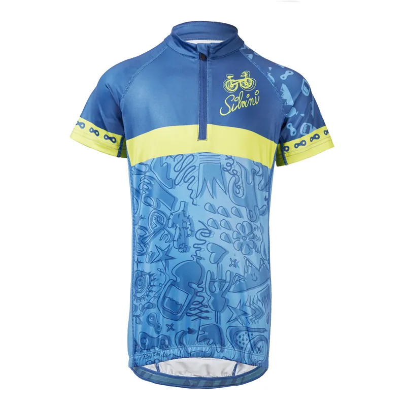 Kindershirt Silvini Scrivia CD1434 blauw-limoen 110-116 Gereduceerde Prijs