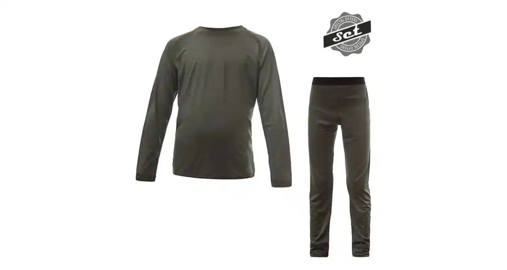 Goedkoop Kinder merino set Sensor Merino Air t-shirt + broek olijfgroen 90