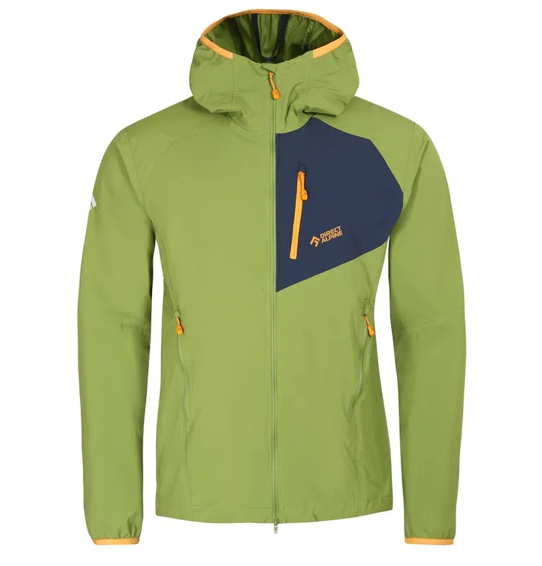 Heren softshelljack Direct Alpine Dru Lichtgroen/marineblauw S Tijdelijk Beschikbaar