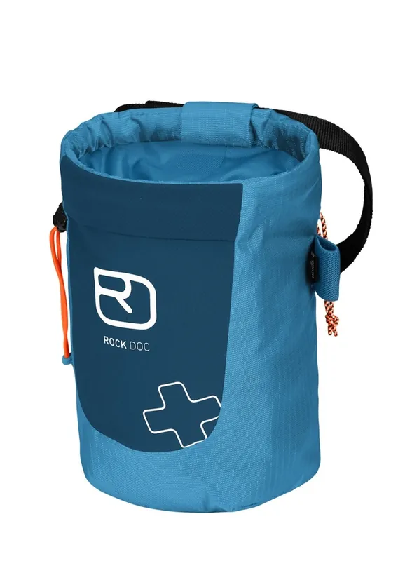 Op = Op Eerste hulp bij bergbeklimmen Orotovox Eerste hulp Rock Doc heritage blauw