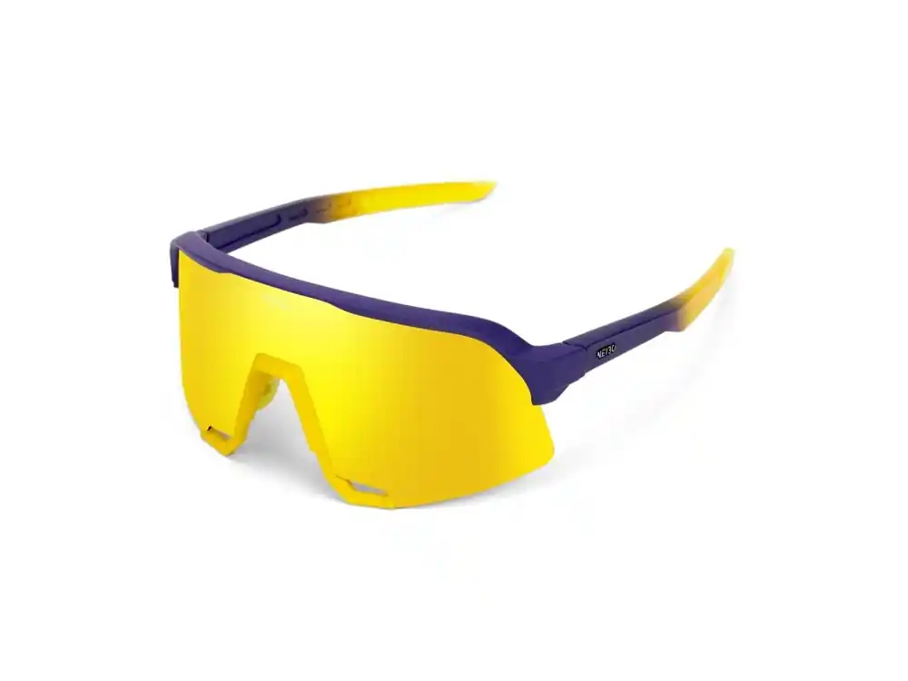 Snelle Levering Sportbril NEIBO Hawk Paars,geel/goud