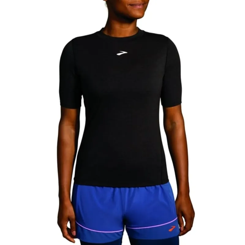 Betaalbaar Dames T-shirt Brooks High Point Korte mouw zwart XS