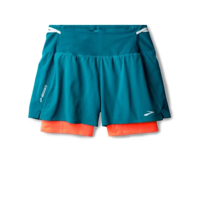 Dames shorts Brooks High Point 3" 2in1 2.0 lichtblauw XS Gereduceerde Prijs