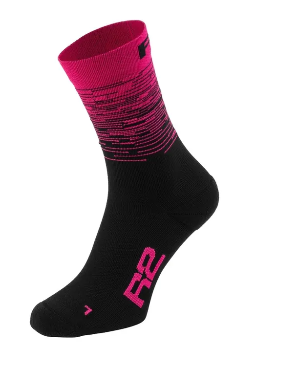 Hete Deal R2 Race fietssokken zwart, roze 35-38