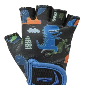 R2 Voska kinderfietshandschoenen zwart, blauw 2-3 jaar Uitverkoop