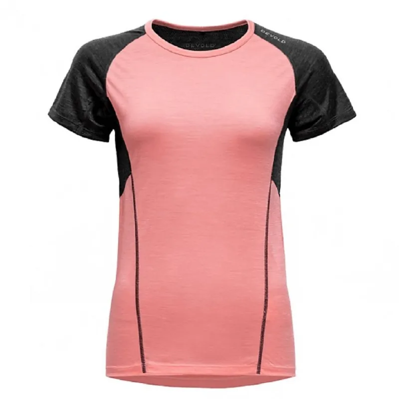 Dames merino T-shirt Devold Running 130 T-Shirt WMN apricot XS Koop Vandaag