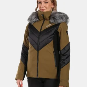 Actieprijs Kilpi LIN-W ski-jas voor dames, kaki 50