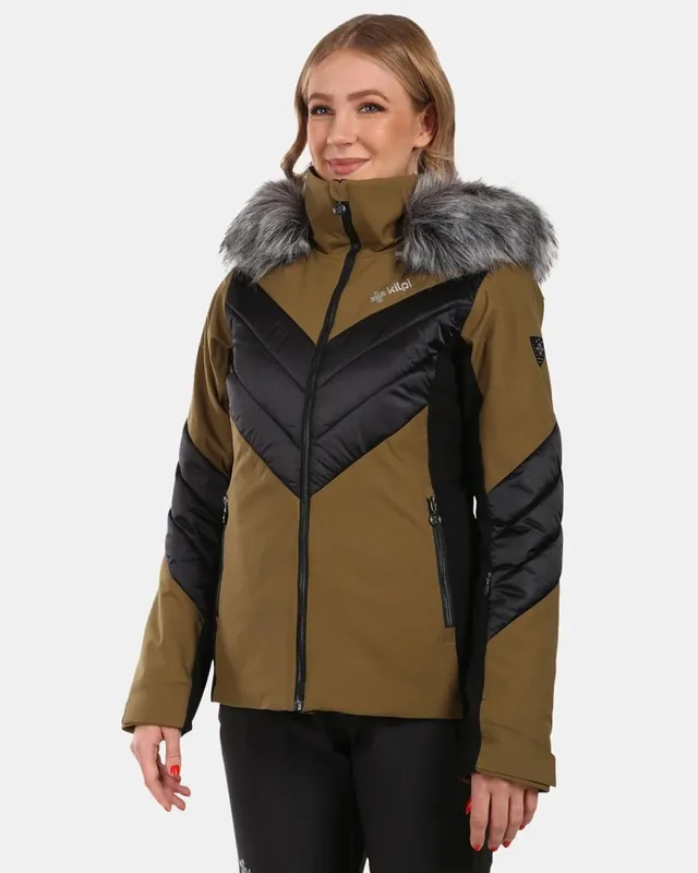 Actieprijs Kilpi LIN-W ski-jas voor dames, kaki 50