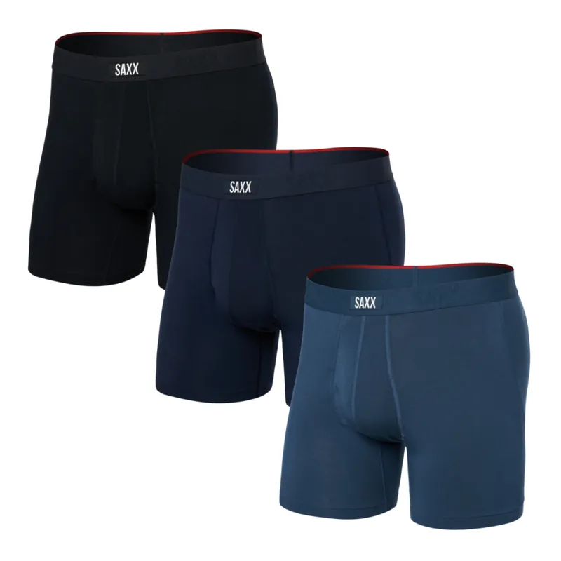 Saxx Vibe Xtra Boxer Brief Fly 3Pk Dark Denim/Navy/Black heren boxershort set M Premium