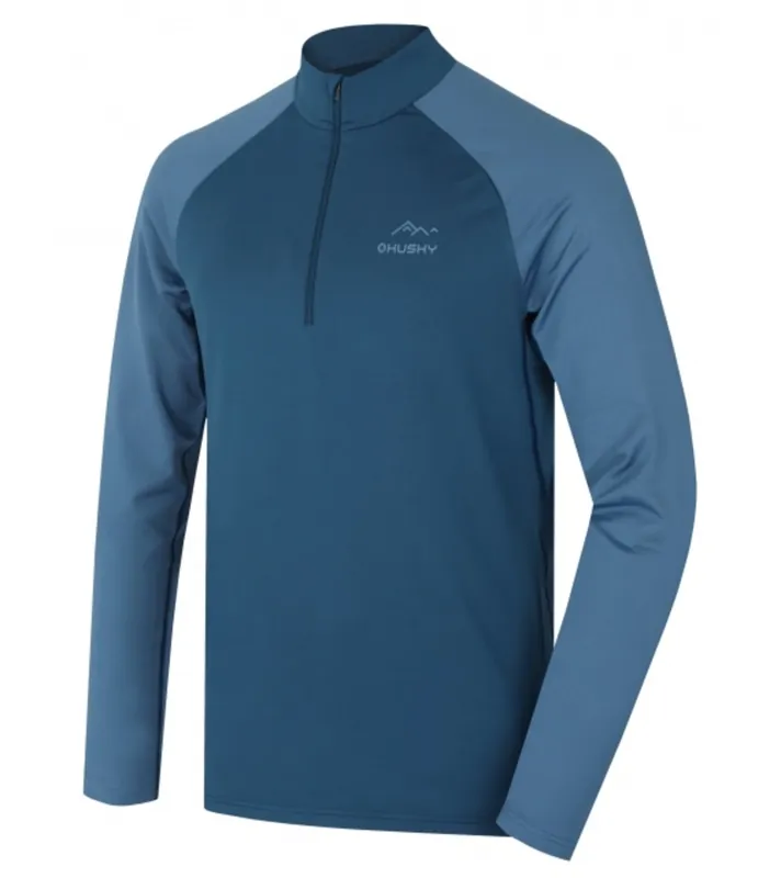 Heren functioneel shirt Husky TROMI ZIP M blue, maat S Beperkte Voorraad
