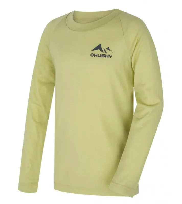 Kinder merino set Husky MERBO K lichtgroen, maat 134 Flitsaanbieding