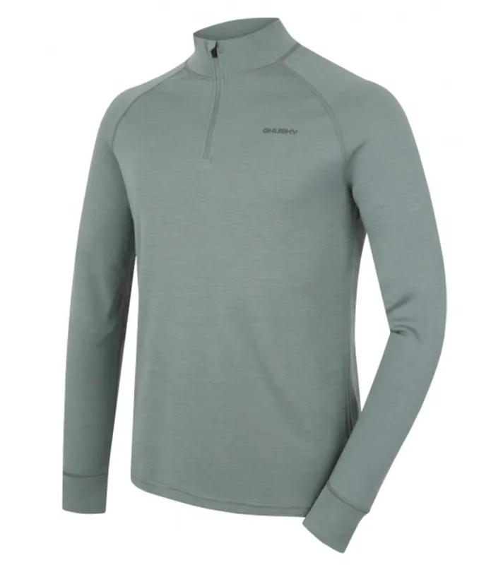 Heren fleece trui Husky Aron Zip M faded green S Seizoensaanbieding