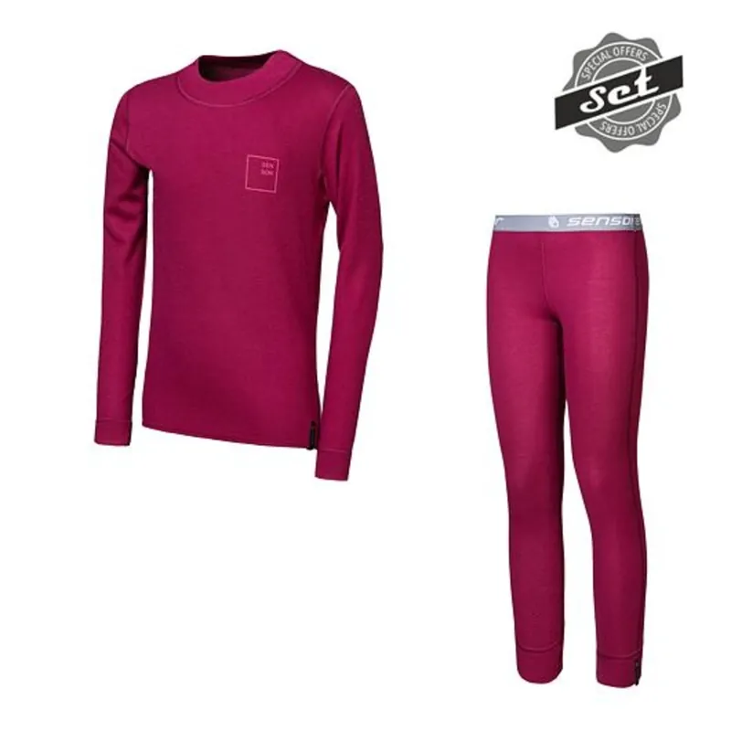 Junior shirt lange mouw + broek Sensor DOUBLE FACE SET LOGO UP lilla 150 Tijdelijk Beschikbaar