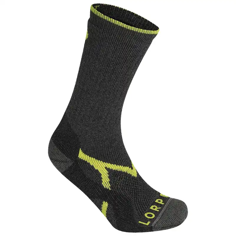 Weekendaanbieding Heren sokken Lorpen Midweight Hiker Eco CHARCOAL/LIME 47-50 EU