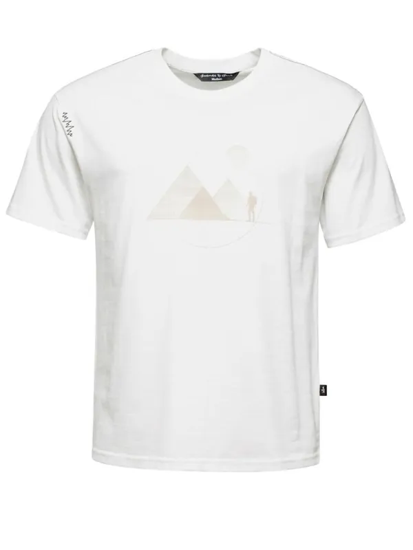 Flitsaanbieding Heren T-shirt Chillaz Bergcontouren wit L