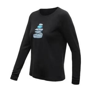 Goedkoop Dames thermoshirt Sensor Merino Blend Stone zwart S