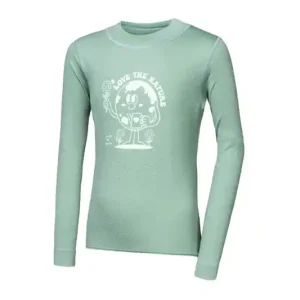 Sensor T-shirt MERINO DF PLANET kinder basilicumgroen 90 Koopje