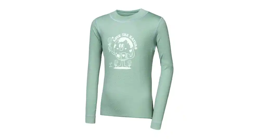 Sensor T-shirt MERINO DF PLANET kinder basilicumgroen 90 Koopje