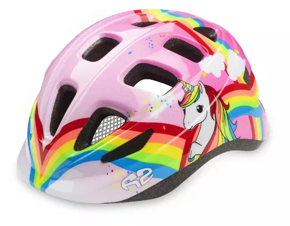 Fietshelm R2 BUNNY roze, wit, mix XS 48-52cm Tijdelijk Beschikbaar