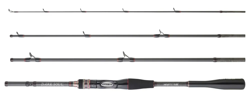 Hearty Rise Dark Soul Travel Baitcaster Hengel (4-Delig) 2.15m (8-38g) Lage Kosten