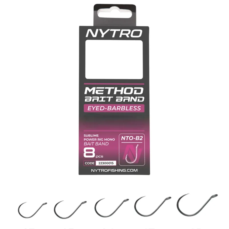 Rechtstreeks Van De Fabrikant Nytro NTO-B2 Barbless Method Latex Bait Band Ready Tied Rigs 10cm (8 Stuks) 10/0.23mm/9.6lb