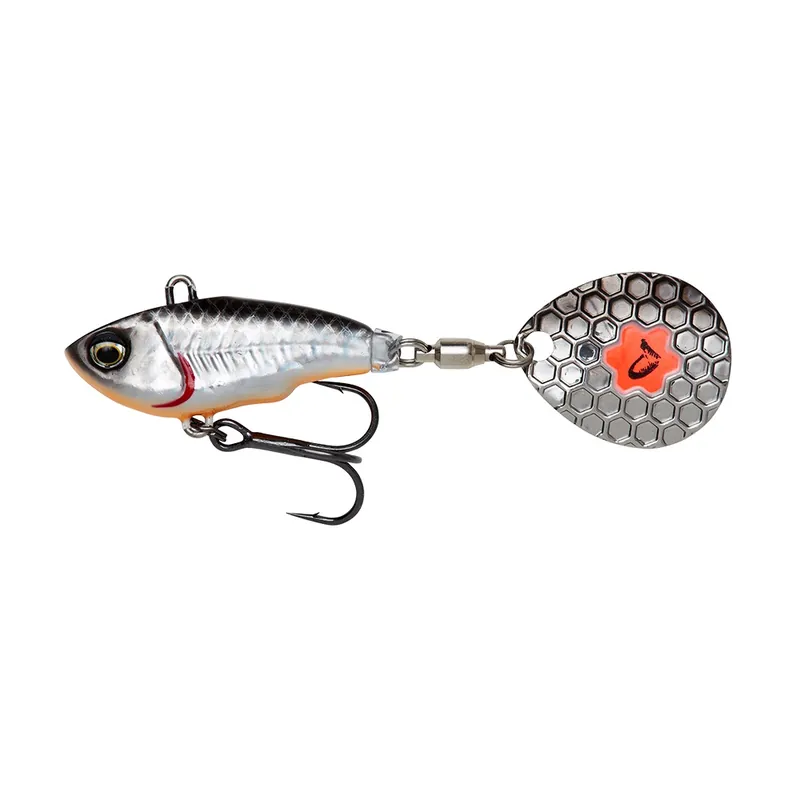Koop Online Savage Gear Fat Tail Spin (No Lead) 5,5cm (6,5g) Blue Silver