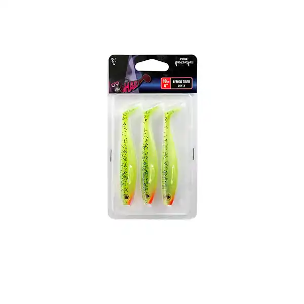 Fox Rage Pro Shad Lemon Tiger Ultra UV Packs 10cm (3pcs) Premium