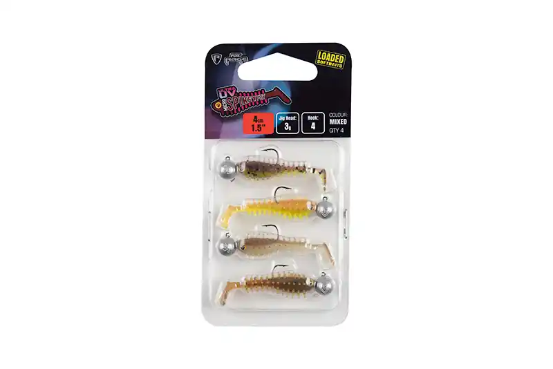 Fox Rage Micro Spikey Fry Mixed UV Colour Pack Loaded Softbaits 4cm (3g) (4 stuks) Flitsaanbieding